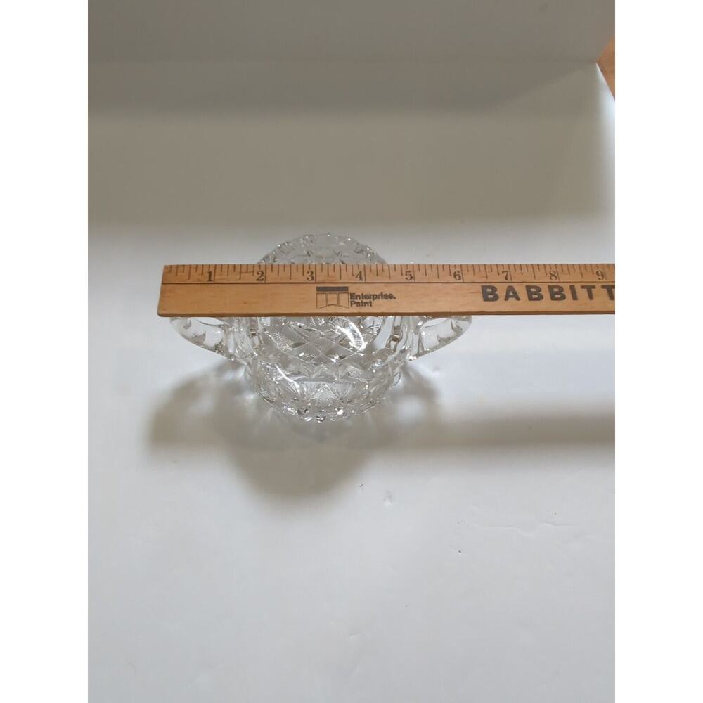 Antique APB Cut Crystal Sugar Bowl, Sawtooth Rim, Two Handles - Picture 8 of 9